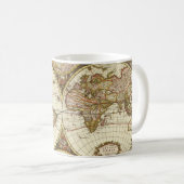 Mug Carte du Vieux Monde antique par Frederick de Wit, (Devant droit)
