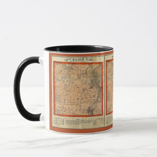 Mug Carte Elgin Illinois 1871 (Gauche)
