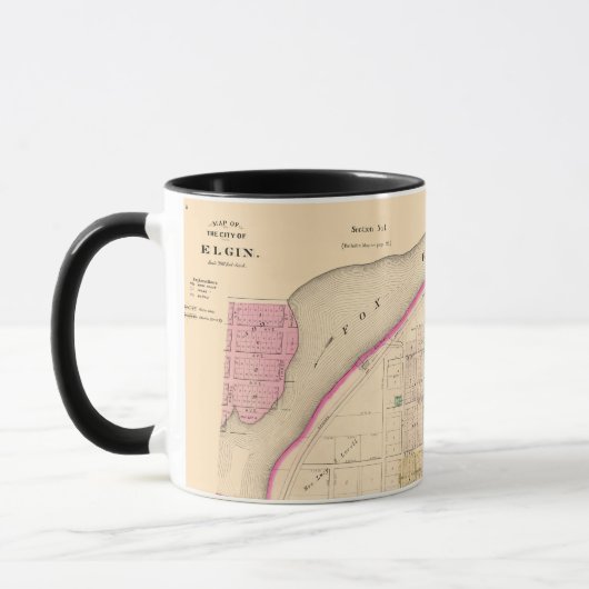 MUG CARTE ELGIN ILLINOIS 1871 (Gauche)