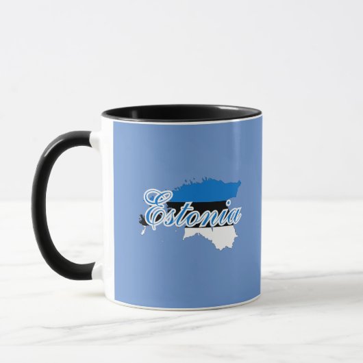 Mug Carte Estonie moderne simple Plan National Drapeau (Gauche)