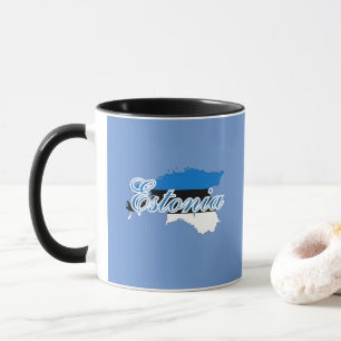 Mug Carte Estonie moderne simple Plan National Drapeau