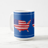 Mug Carte et drapeau américains (Devant gauche)