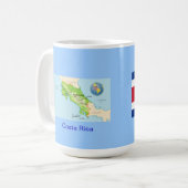 Mug Carte et drapeau du Costa Rica (Devant gauche)