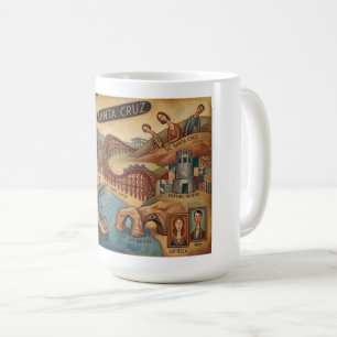 Mug Carte fantaisiste de Santa Cruz Californie UCSC Bo