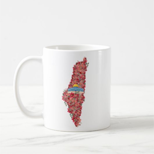 Mug Carte Floral Palestine Dôme de Rock al quads Cadea (Gauche)