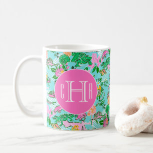 Mug Carte Floride Preppy Palm Beach Motif Monogrammé