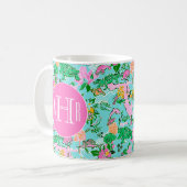 Mug Carte Floride Preppy Palm Beach Motif Monogrammé (Devant gauche)