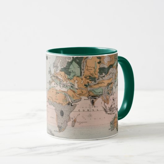 Mug Carte géologique du monde (Devant droit)