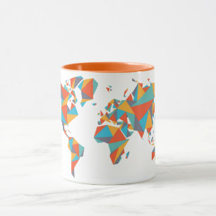 Mug Carte géométrique abstraite du monde