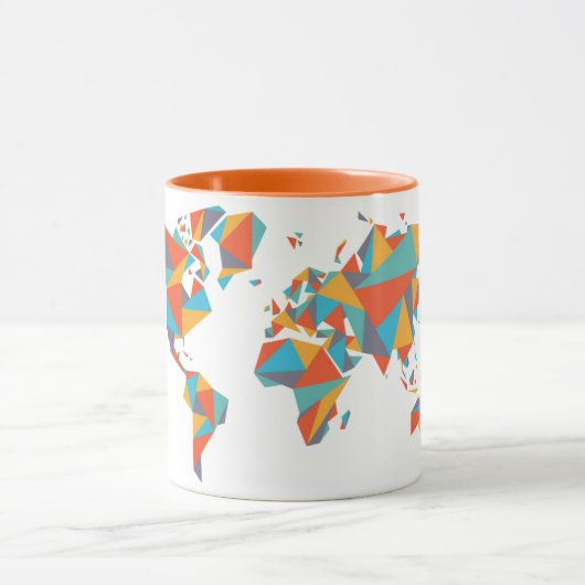 Mug Carte géométrique abstraite du monde (Centre)