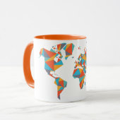 Mug Carte géométrique abstraite du monde (Devant gauche)