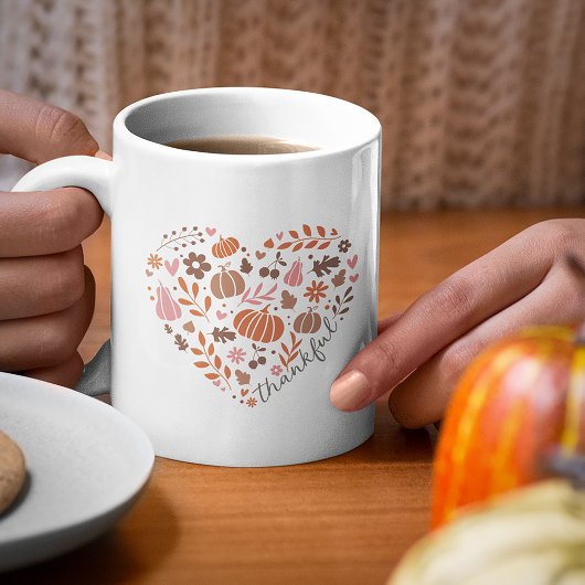 Mug Carte graphique du coeur de l'automne saisonnier