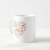 Mug Carte graphique du coeur de l'automne saisonnier (Devant gauche)