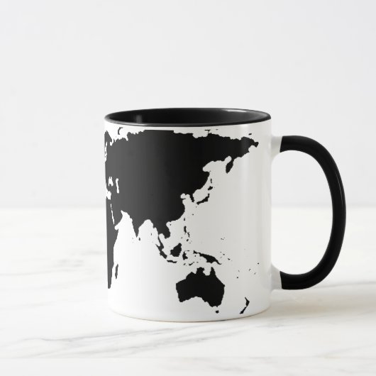 Mug carte graphique noire du monde (Droite)