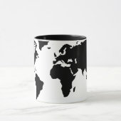 Mug carte graphique noire du monde (Centre)
