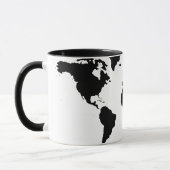 Mug carte graphique noire du monde (Gauche)