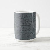 Mug Carte grise monogramme de corde nautique (Devant droit)