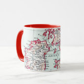 Mug CARTE : ÎLES BRITANNIQUES, c1890 (Devant gauche)
