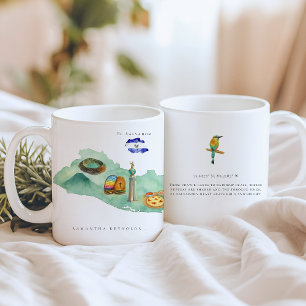 Mug Carte illustrée aquarelle El Salvador   Monogramme