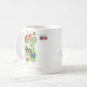 Mug Carte illustrée aquarelle Suriname | Monogramme (Devant gauche)