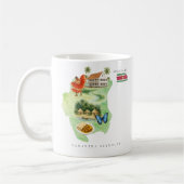 Mug Carte illustrée aquarelle Suriname | Monogramme (Gauche)