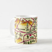 Mug Carte Illustrée Colorée de l'Arizona (Devant gauche)