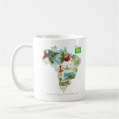Mug Carte illustrée de Brésil à l'aquarelle | Monogram (Gauche)