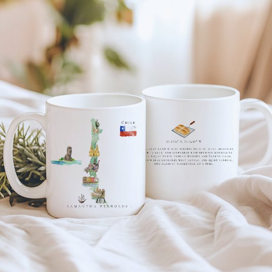 Mug Carte illustrée de Chili à l'aquarelle | Monogramm