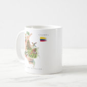 Mug Carte illustrée de Colombie à l'aquarelle | Monogr (Devant gauche)