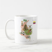 Mug Carte illustrée de Colombie à l'aquarelle | Monogr (Gauche)