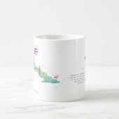 Mug Carte illustrée de Cuba à l'aquarelle | Monogramme (Centre)
