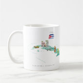 Mug Carte illustrée de Cuba à l'aquarelle | Monogramme (Gauche)