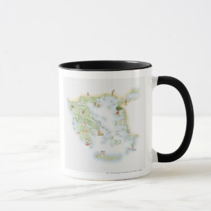Mug Carte illustrée de la Grèce antique