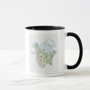 Mug Carte illustrée de l'Amérique du Nord
