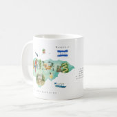 Mug Carte illustrée de l'aquarelle Honduras | Monogram (Devant gauche)