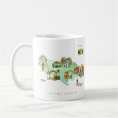 Mug Carte illustrée de l'aquarelle Jamaïque | Monogram (Gauche)