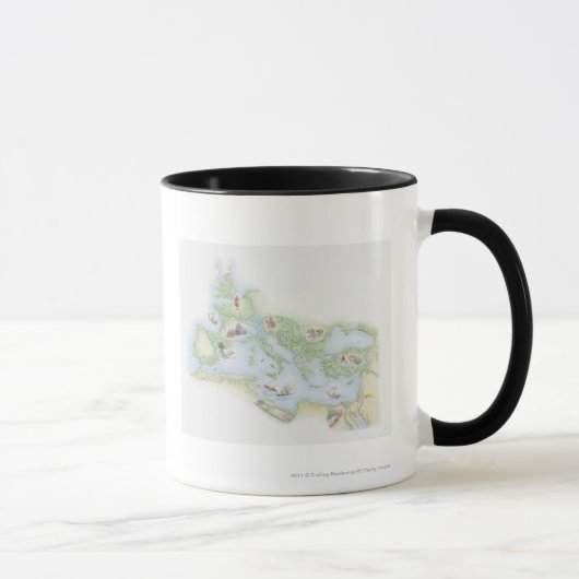 Mug Carte illustrée de l'empire romain (Droite)