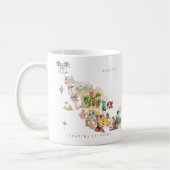 Mug Carte illustrée de Mexico à l'aquarelle | Monogram (Gauche)