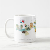 Mug Carte illustrée de Panama à l'aquarelle | Monogram (Gauche)