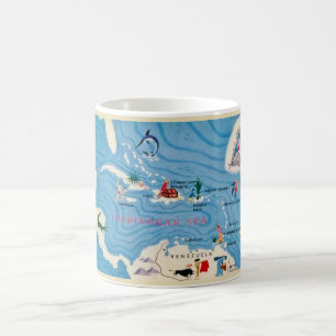 Mug Carte illustrée des îles des Caraïbes