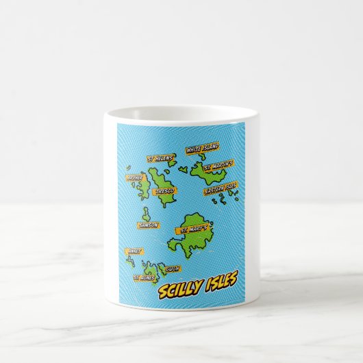 Mug Carte illustrée des îles Scilly dans le style Pop (Centre)