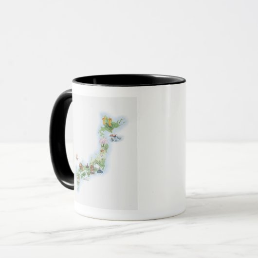 Mug Carte illustrée du Japon antique (Devant gauche)