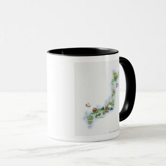 Mug Carte illustrée du Japon antique (Devant droit)