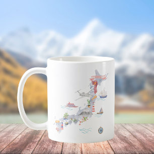 Mug Carte illustrée du Japon Culture japonaise
