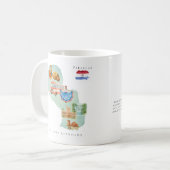 Mug Carte illustrée en aquarelle Paraguay | Monogramme (Devant gauche)