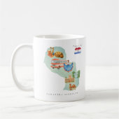 Mug Carte illustrée en aquarelle Paraguay | Monogramme (Gauche)