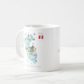 Mug Carte illustrée en aquarelle Pérou | Monogramme (Devant gauche)
