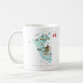 Mug Carte illustrée en aquarelle Pérou | Monogramme (Gauche)
