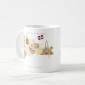Mug Carte illustrée République Dominicaine | Monogramm (Devant gauche)