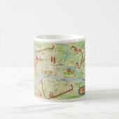 Mug Carte illustrée vintage de York Angleterre (Centre)